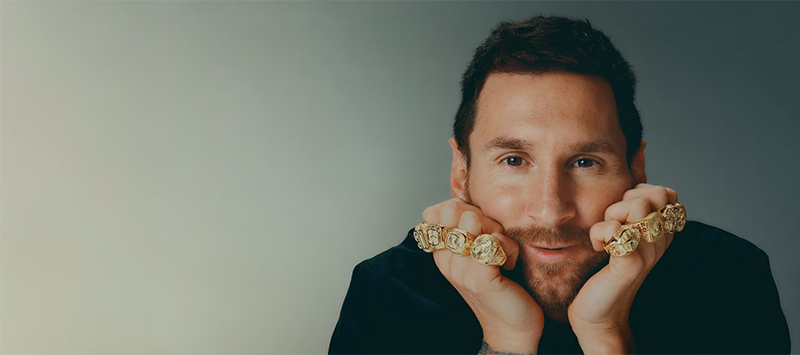 8 chiếc nhẫn đại diện cho 8 Quả bóng Vàng của Messi. Ảnh: Adidas